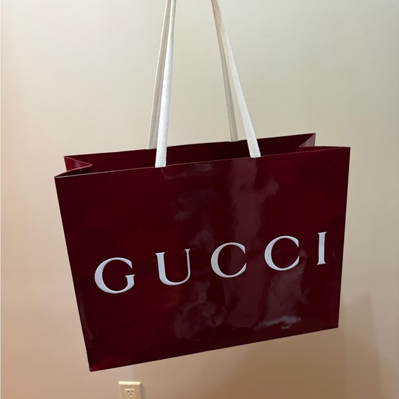 Gucci Handbags - Gucci Deep Red gift with White Handles new